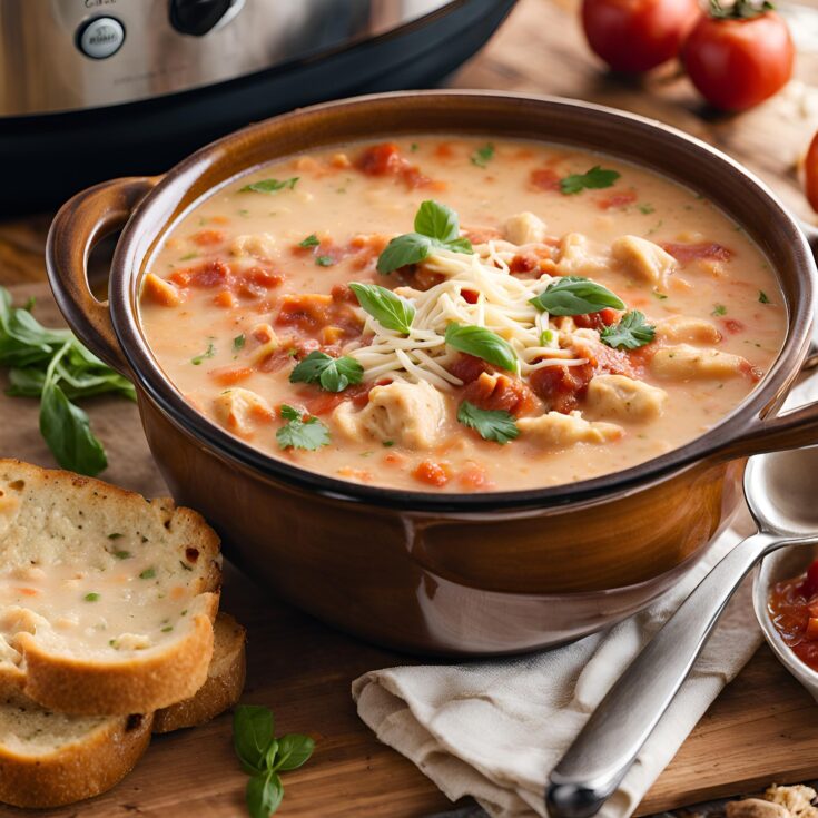 Crock Pot Creamy Chicken Parmesan Soup Recipe