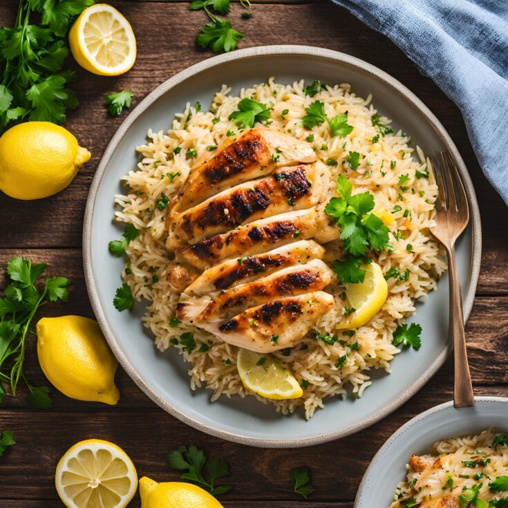 Easy Greek Lemon Chicken with Flavorful Rice Recipe