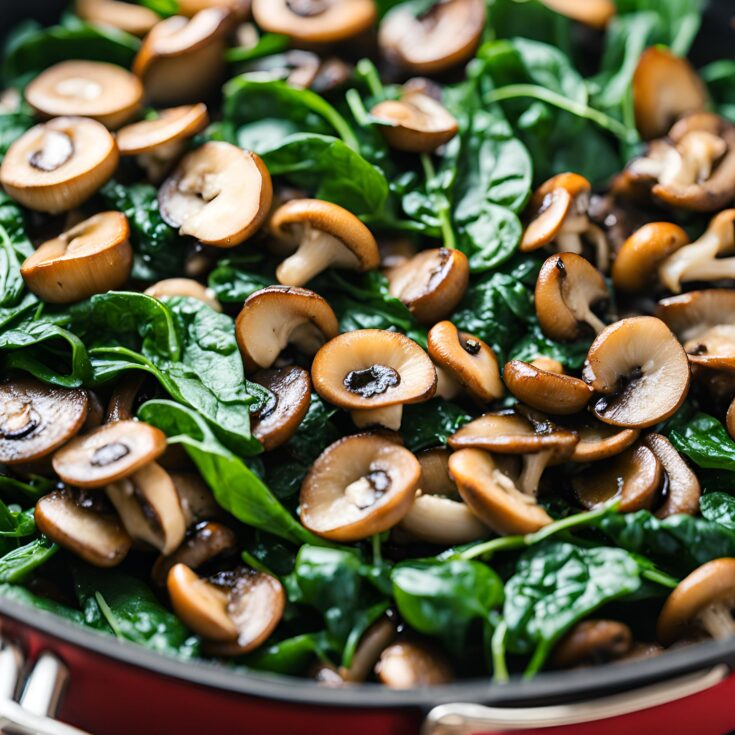 Easy Sauteed Mushrooms with Spinach Recipe