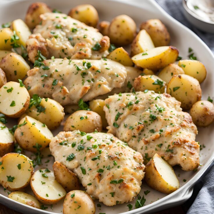 Garlic Parmesan Chicken and Potatoes Recipe