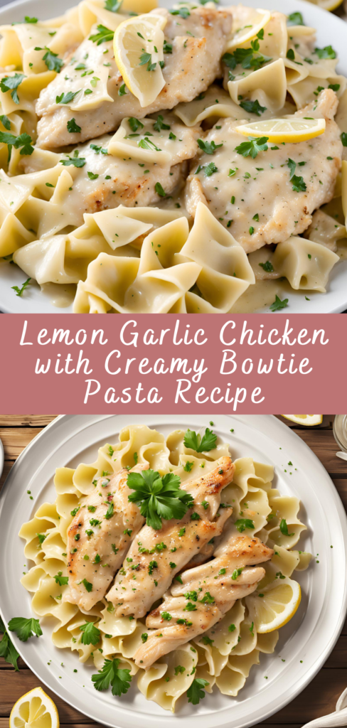 Lemon Garlic Chicken with Creamy Bowtie Pasta Recipe | Cheff Recipes