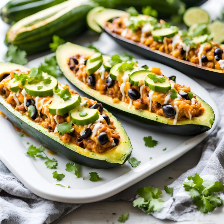 Loaded Chicken Enchilada Zucchini Boats Recipe