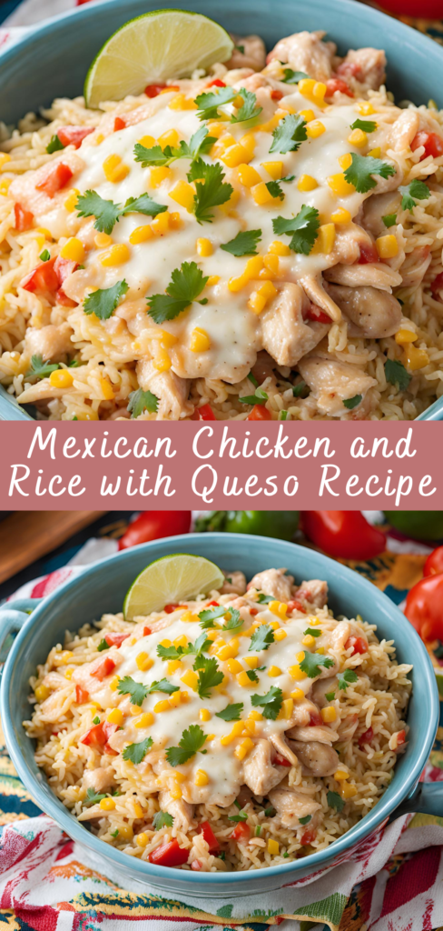 Mexican Chicken and Rice with Queso Recipe | Cheff Recipes