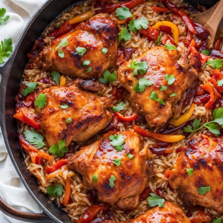 One Pot BBQ Chicken and Rice Recipe