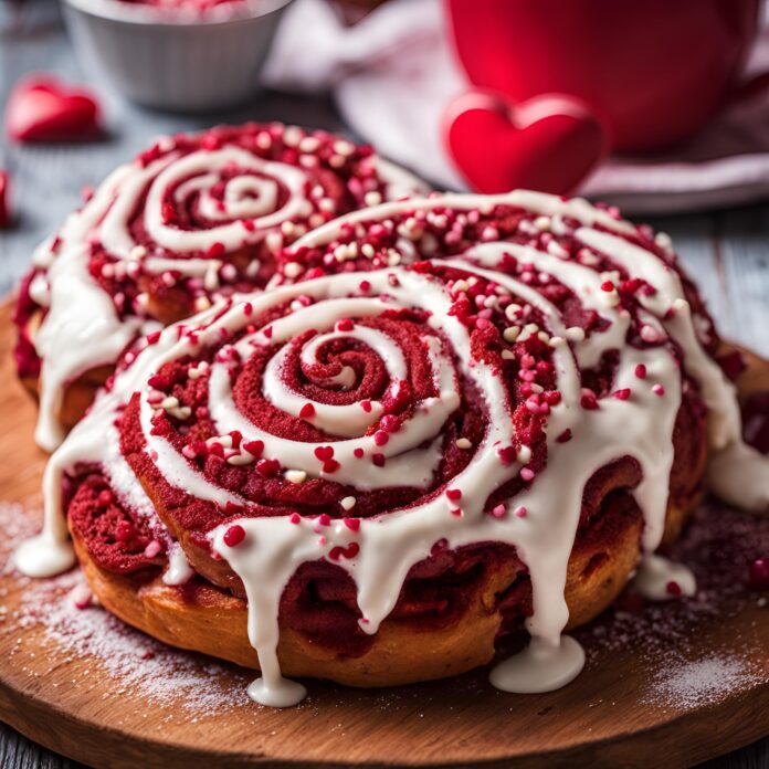Red Velvet Valentine’s Day Cinnamon Rolls Recipe