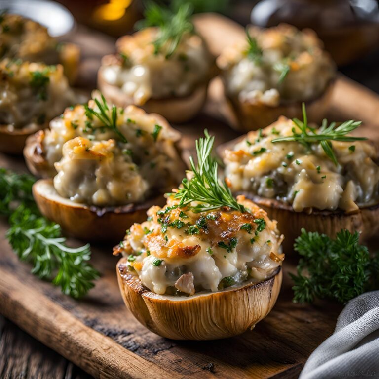 Savory Crab Stuffed Mushrooms Recipe