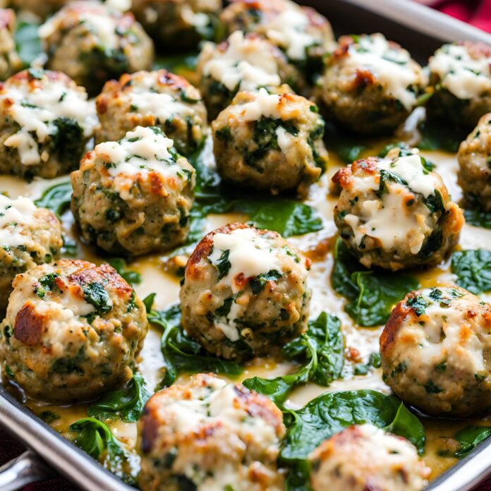 Spinach Feta Baked Turkey Meatballs Recipe