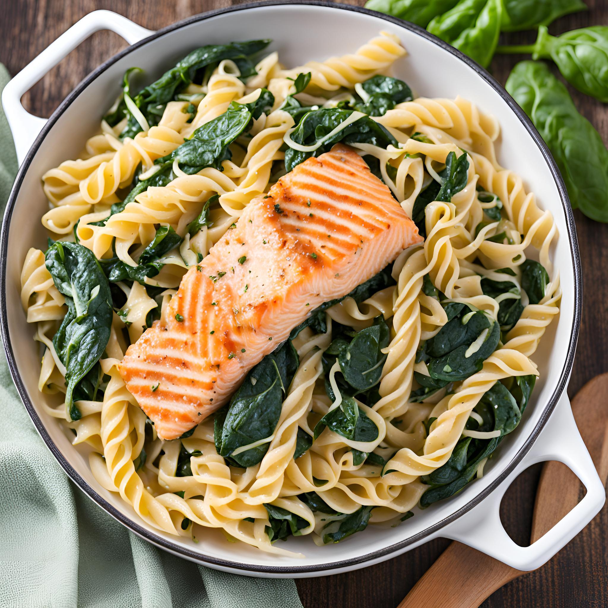 Spinach Salmon Pasta Recipe | Cheff Recipes