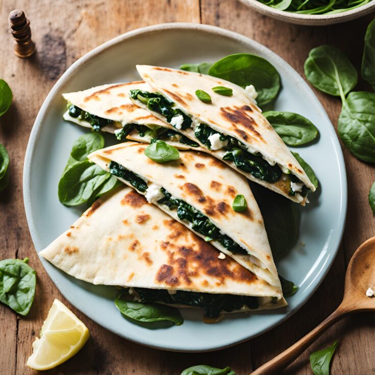 Spinach and Feta Quesadillas Recipe