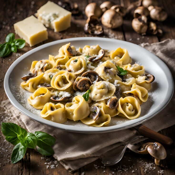 Tortellini with Mushrooms, Butter, and Parmesan Recipe