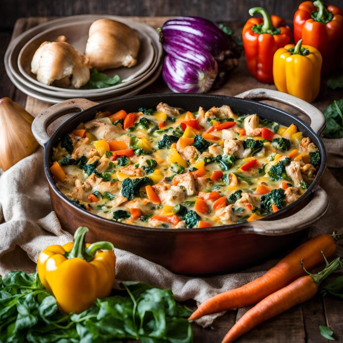 Veggie Loaded Rotisserie Chicken Casserole Recipe