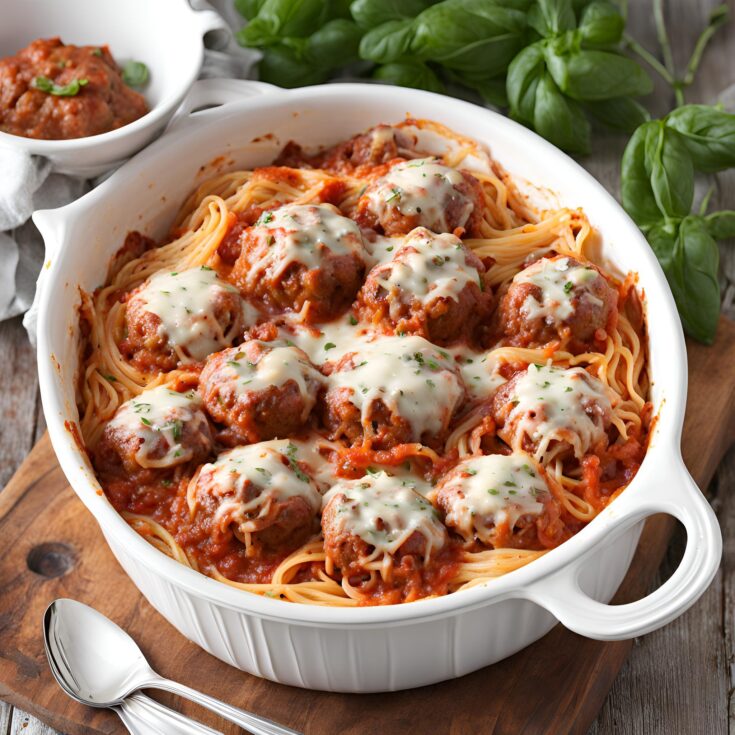 Baked Spaghetti and Meatballs Recipe