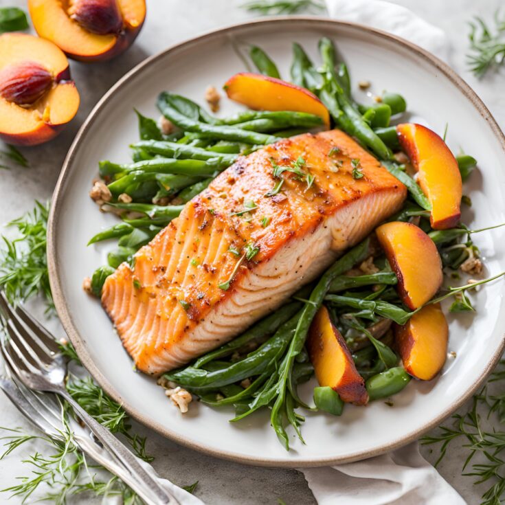 Bourbon Peach Roasted Salmon Recipe