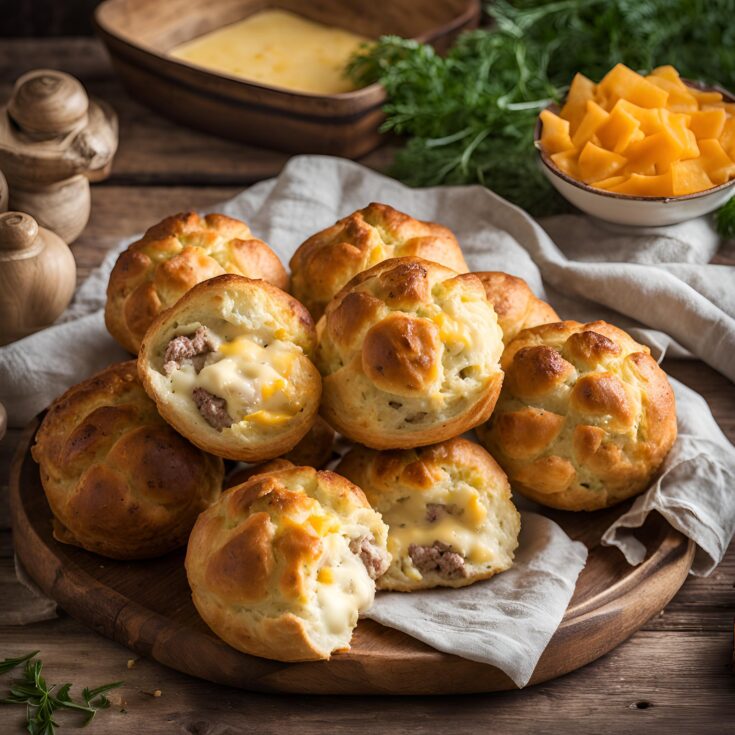 Cheesy Beef Stuffed Biscuit Bombs Recipe