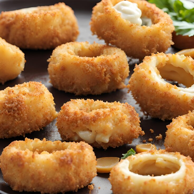 Cheesy Stuffed Mozzarella Onion Rings Recipe