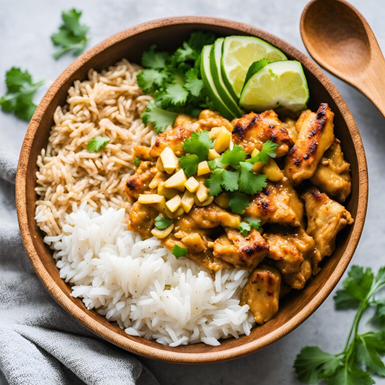 Chicken Satay Rice Bowls Recipe