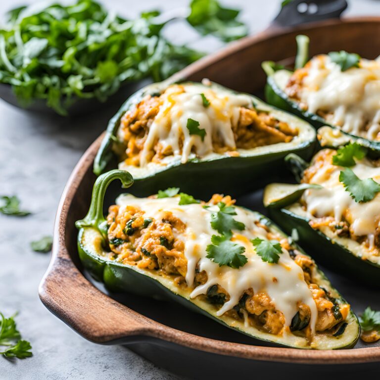 Chicken and Cheese Stuffed Poblano Peppers Recipe