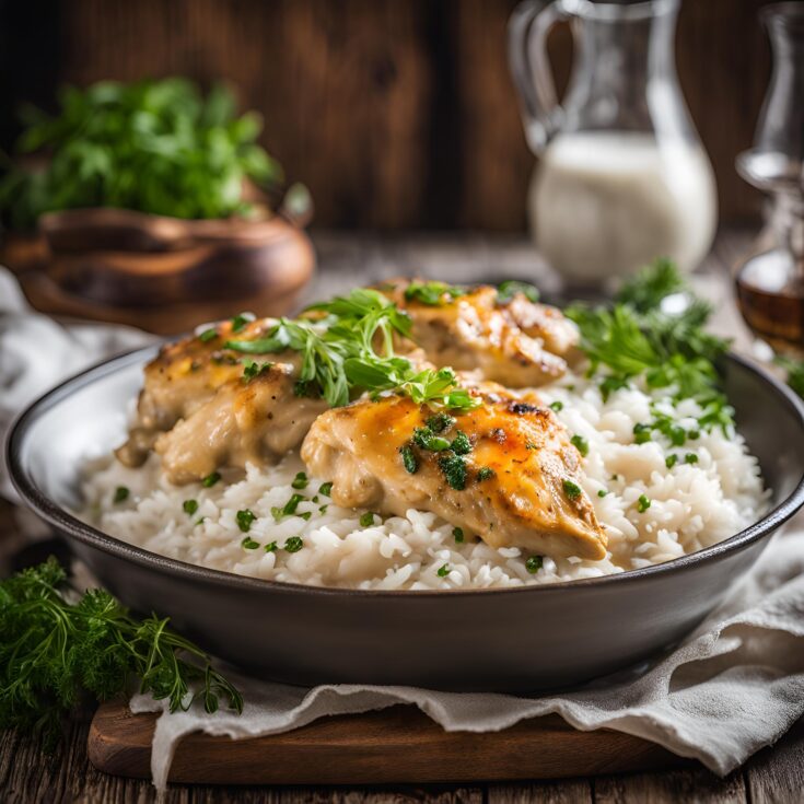 Creamy Smothered Chicken and Rice Recipe