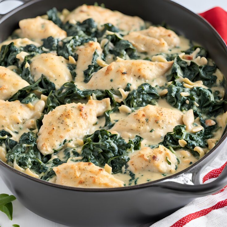 Creamy Tuscan Baked Spinach and Chicken Recipe