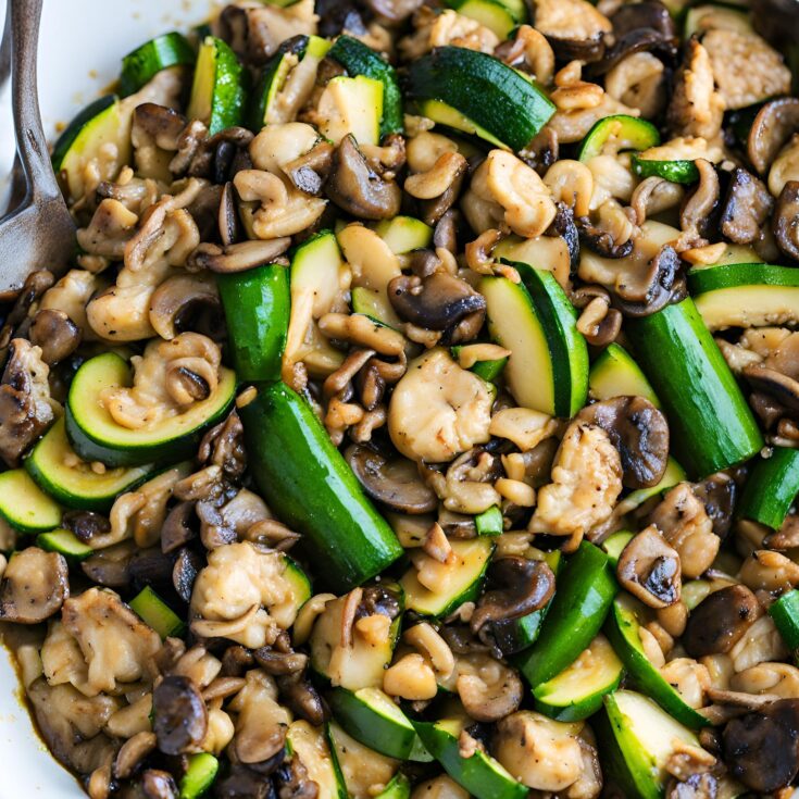 Easy Zucchini Mushroom Chicken Stir Fry Recipe