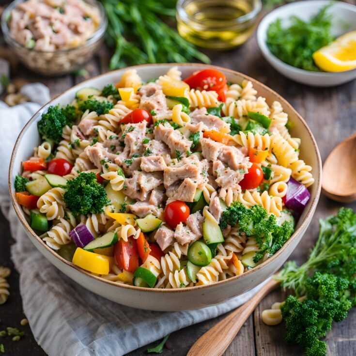 High Protein Tuna Pasta Salad for Meal Prep Recipe