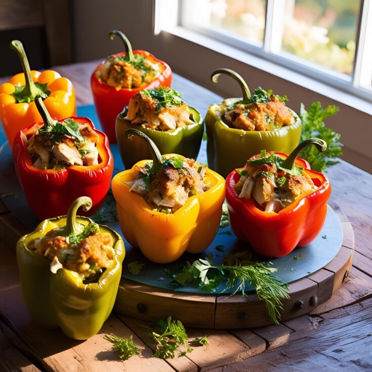 Mediterranean Chicken Stuffed Bell Peppers Recipe