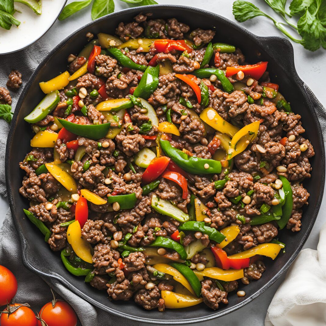 Mediterranean Ground Beef Stir Fry Recipe | Cheff Recipes
