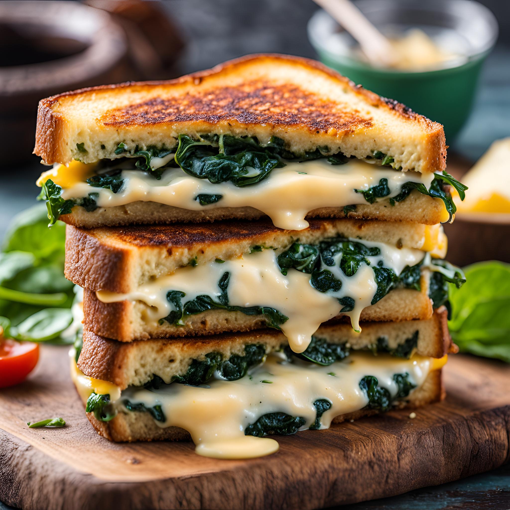 Mediterranean Spinach Grilled Cheese Recipe