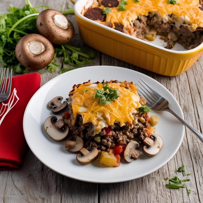 Mushroom Cheeseburger Casserole Recipe