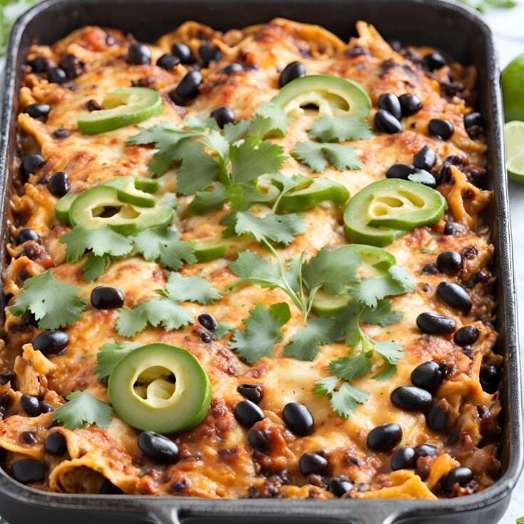 One Pan Chicken and Black Bean Enchilada Recipe