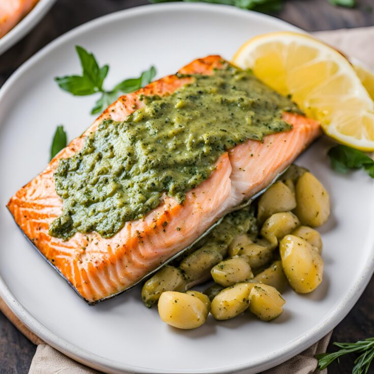 Pesto Butter Salmon Recipe