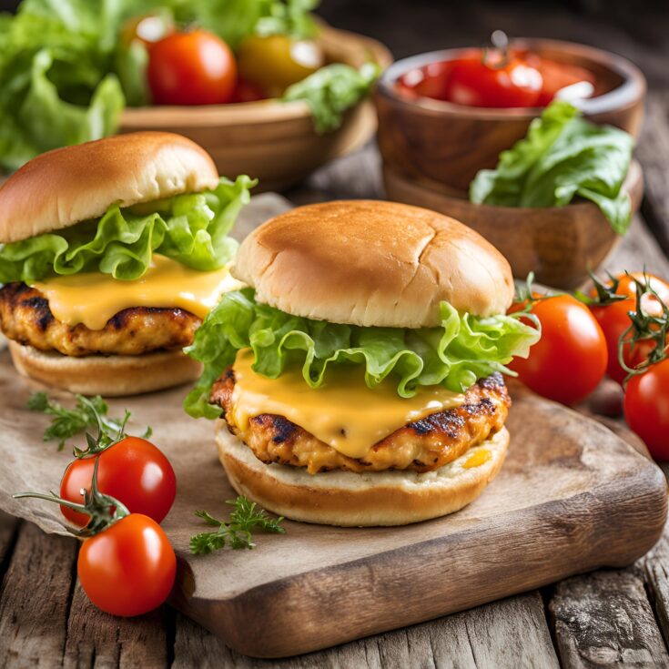 Ranch Cheddar Chicken Burgers Recipe