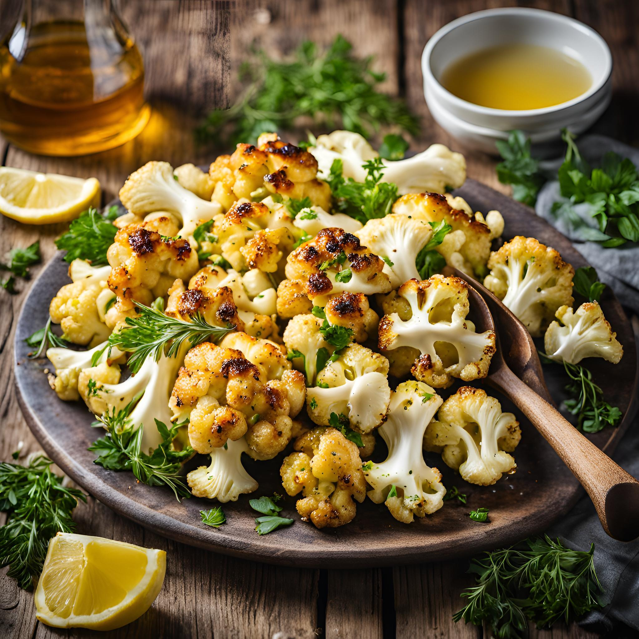 Roasted Cauliflower with Honey and Lemon Dressing Recipe