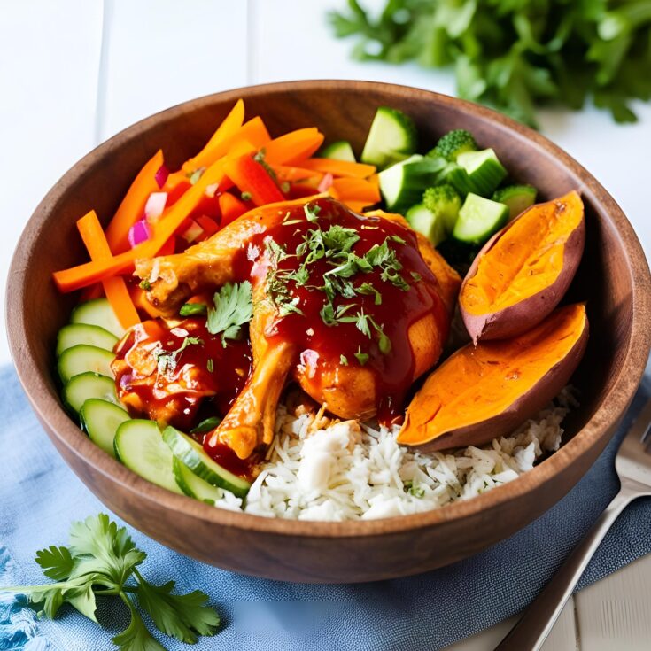 BBQ Chicken and Roasted Sweet Potato Bowls Recipe