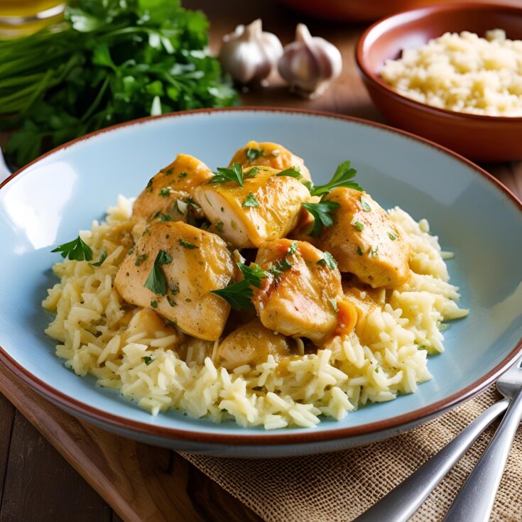 Chicken Scampi with Garlic Parmesan Rice Recipe