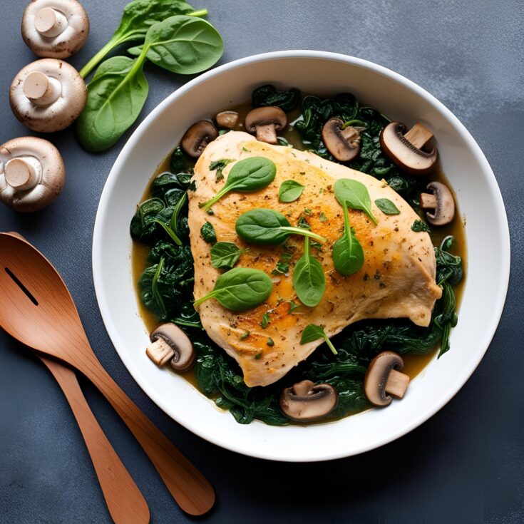 Chicken, Spinach, and Mushroom Low Carb Oven Dish Recipe