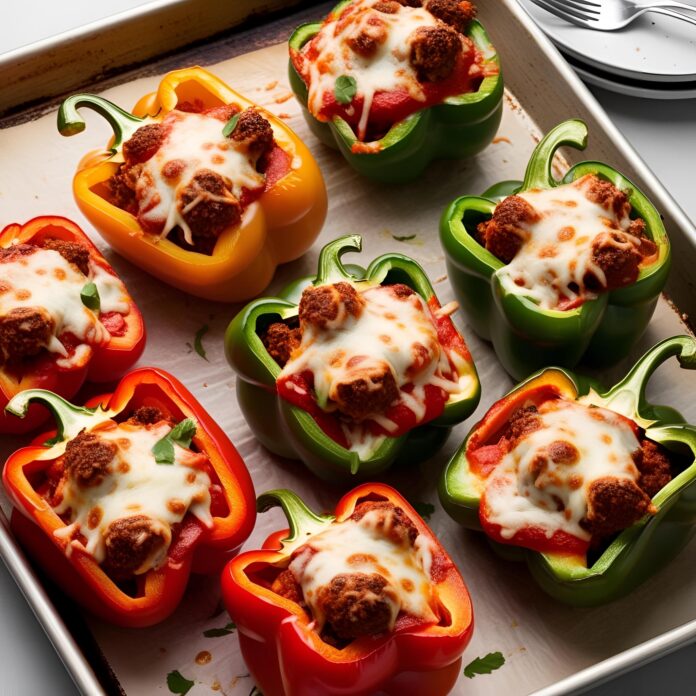 Creamy Pizza Stuffed Bell Peppers Recipe