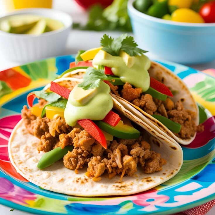 Crispy Baked Ground Turkey Tacos with Avocado Sauce Recipe