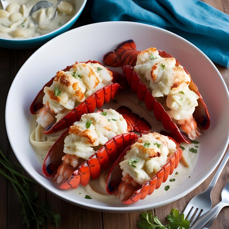 Garlic Parmesan Alfredo Lobster Tails Recipe