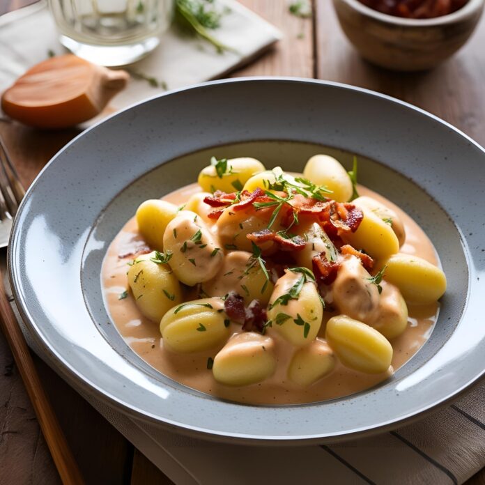 Gnocchi with Bacon Cream Sauce Recipe