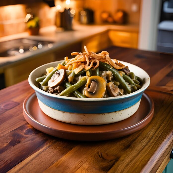 Hamburger Green Bean Casserole with Mushrooms Recipe
