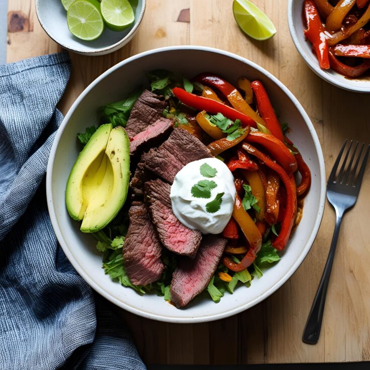 High Protein Steak Fajita Bowl Recipe