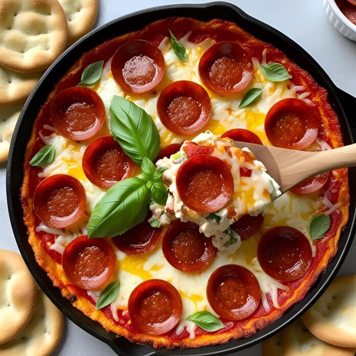 Hot Honey and Basil Pepperoni Pizza Dip Recipe