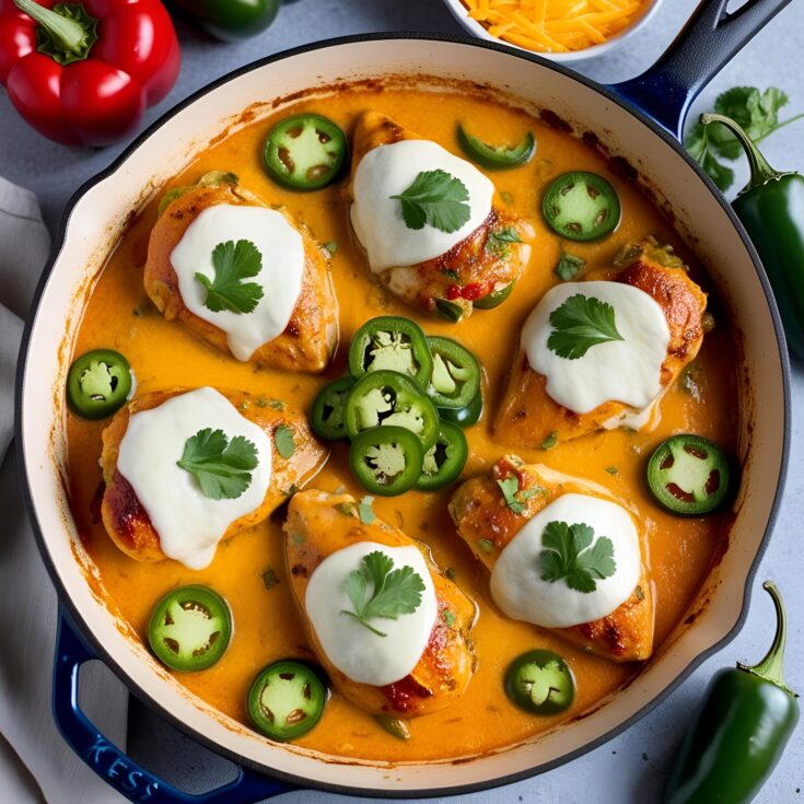 Keto Cheesy Jalapeno Chicken Skillet Recipe