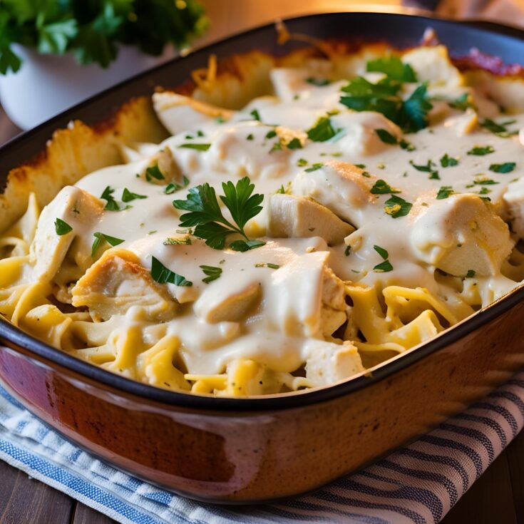 Keto Chicken Alfredo Casserole Recipe