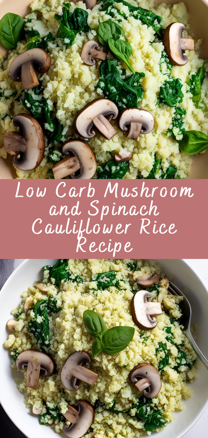 Low Carb Mushroom and Spinach Cauliflower Rice Recipe | Cheff Recipes