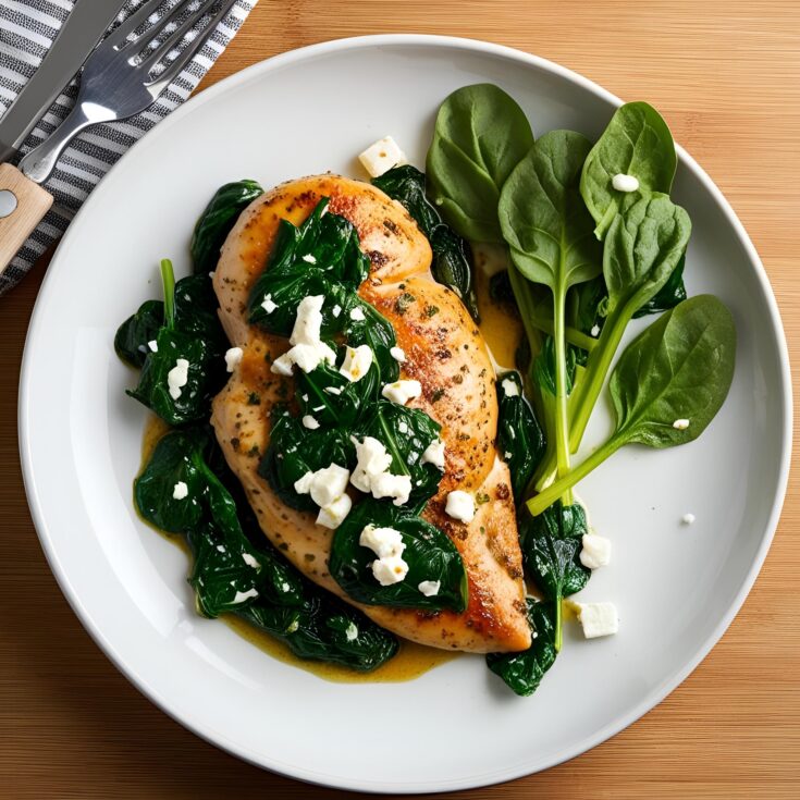 Quick Chicken Breast with Feta and Spinach Recipe