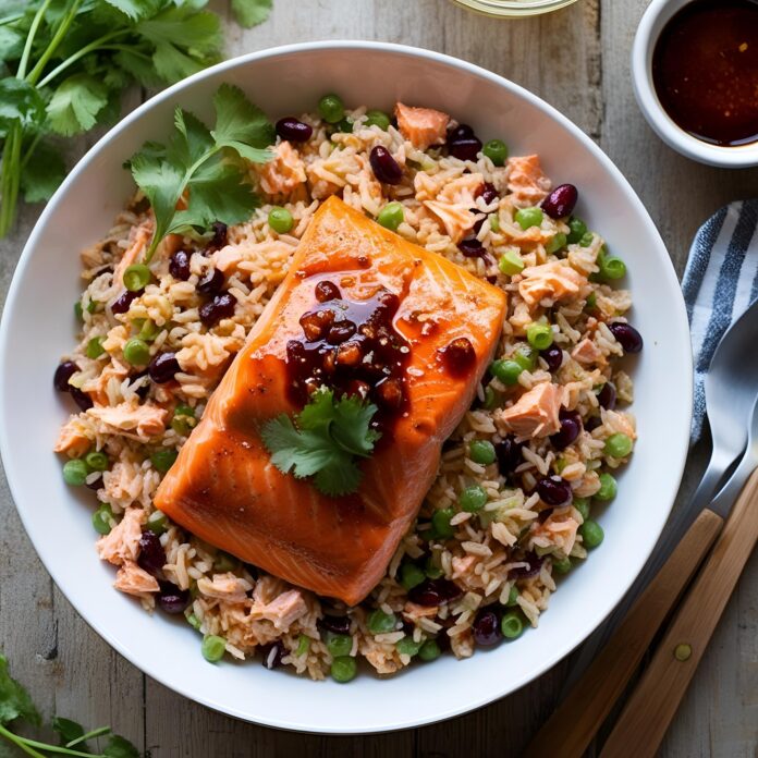 Spicy Chipotle Honey Salmon Rice Salad Recipe