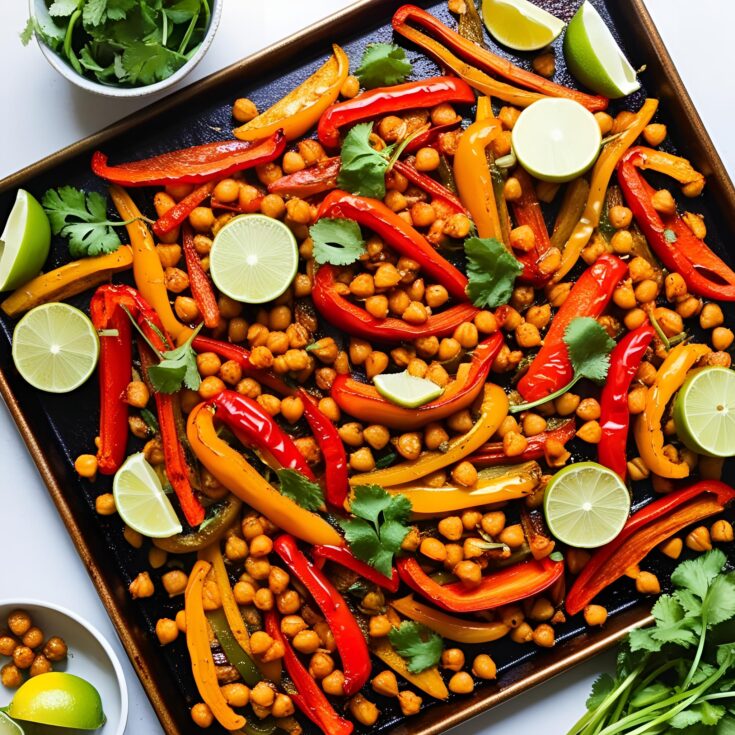 Vegan Sheet Pan Chickpea Fajitas Recipe