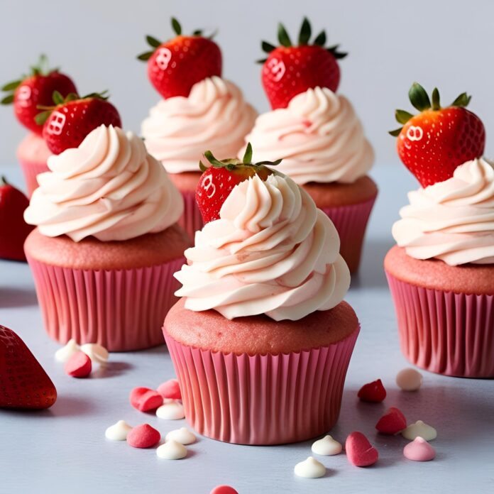 White Chocolate Strawberry Cupcakes Recipe